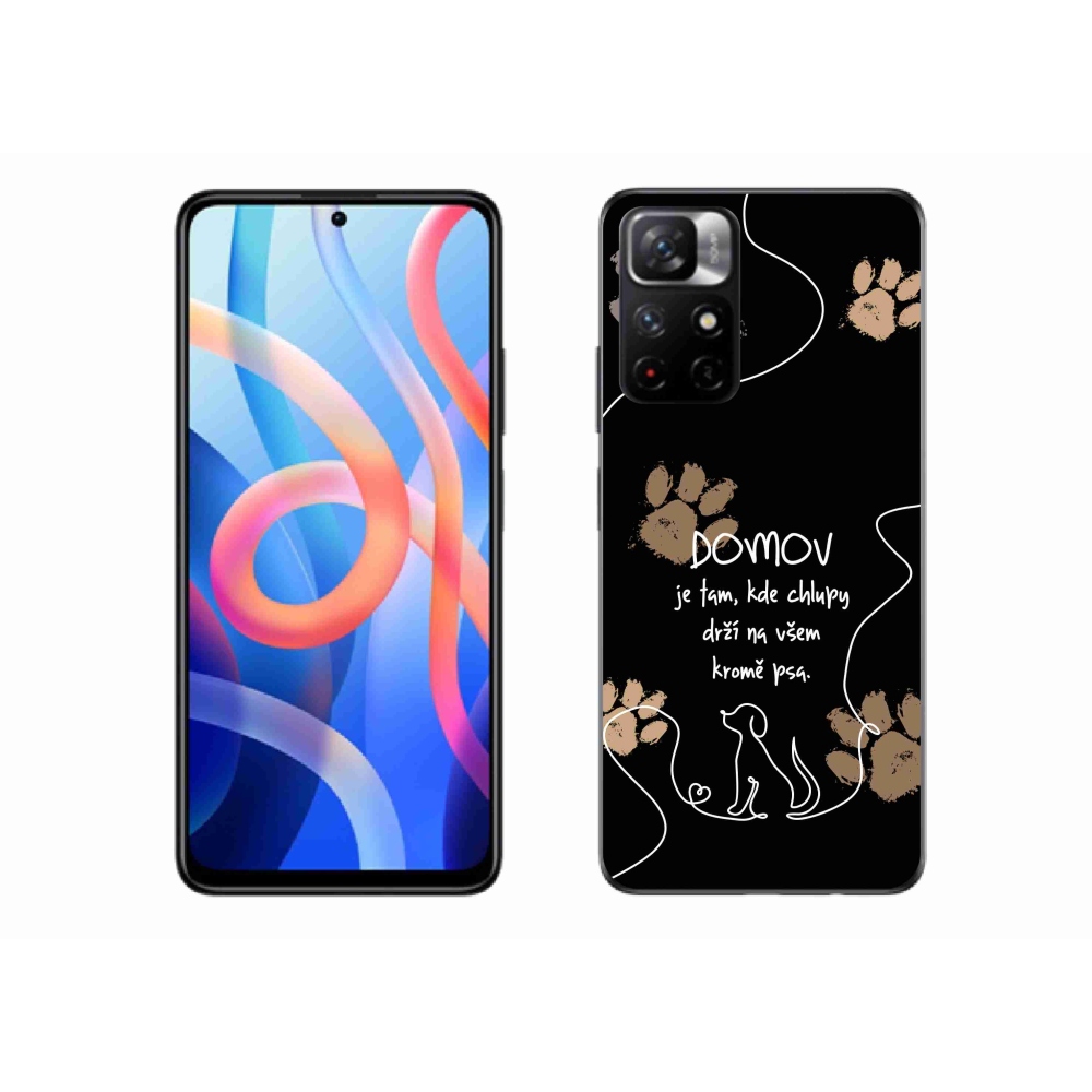 Gélový kryt mmCase na Xiaomi Poco M4 Pro 5G - psí motív čierne pozadie