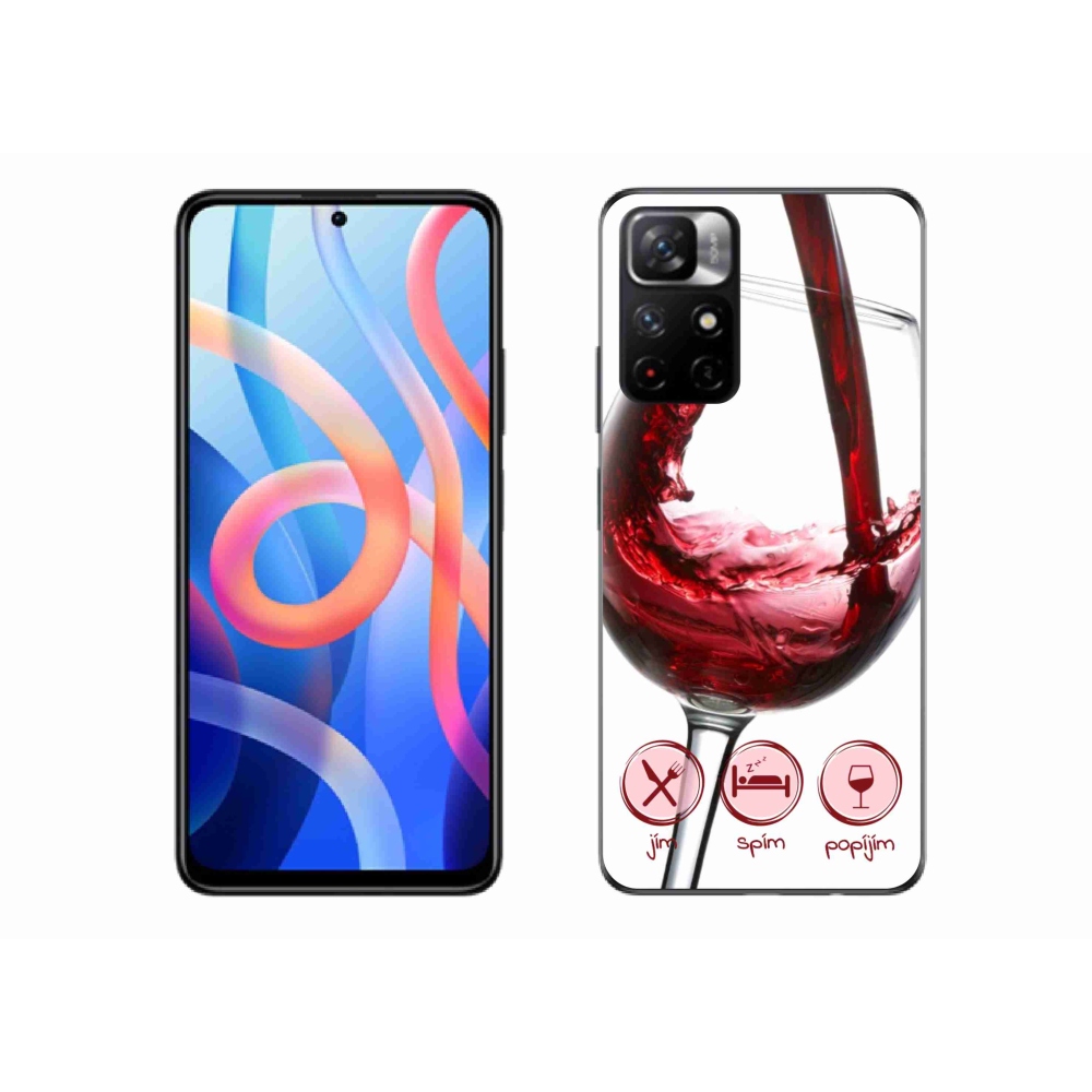 Gélový kryt mmCase na Xiaomi Poco M4 Pro 5G - pohár vína červené