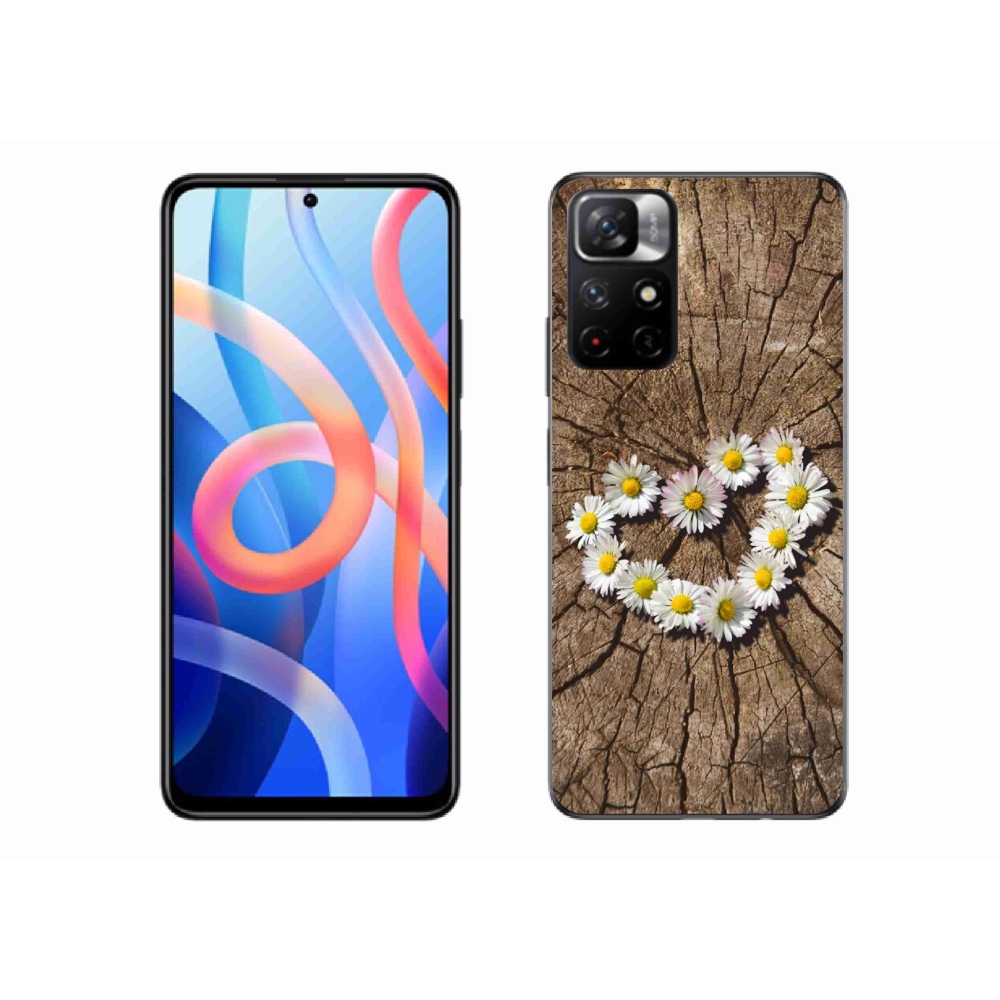 Gélový kryt mmCase na Xiaomi Poco M4 Pro 5G - srdce z margaréty