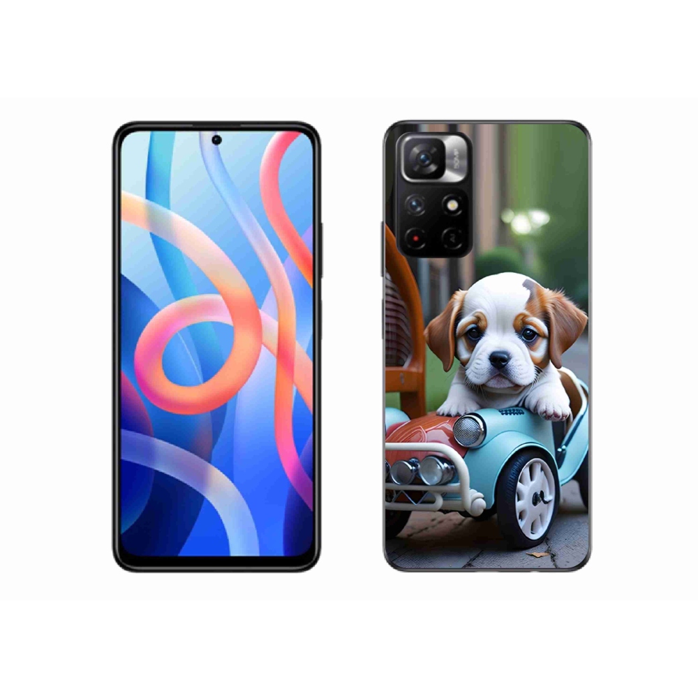 Gélový kryt mmCase na Xiaomi Poco M4 Pro 5G - šteňa v retro aute
