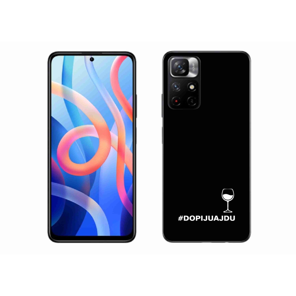 Gélový kryt mmCase na Xiaomi Poco M4 Pro 5G - vínny motív čierne pozadie