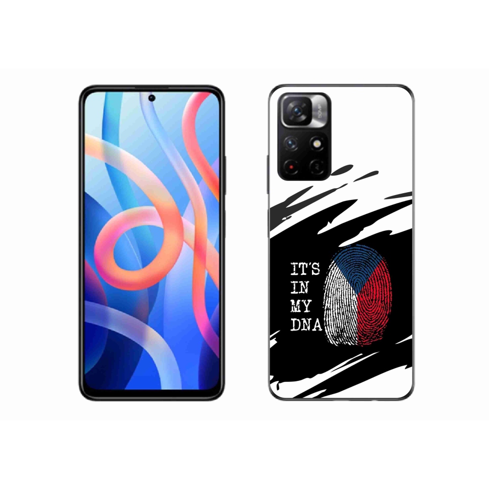 Gélový kryt mmCase na Xiaomi Poco M4 Pro 5G - vlajka odtlačok prsta čiernobiele pozadie