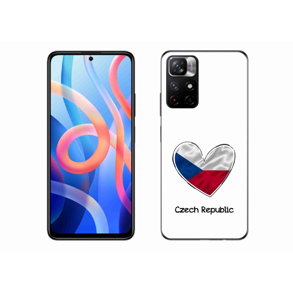 Gélový kryt mmCase na Xiaomi Poco M4 Pro 5G - vlajka srdca biele pozadie