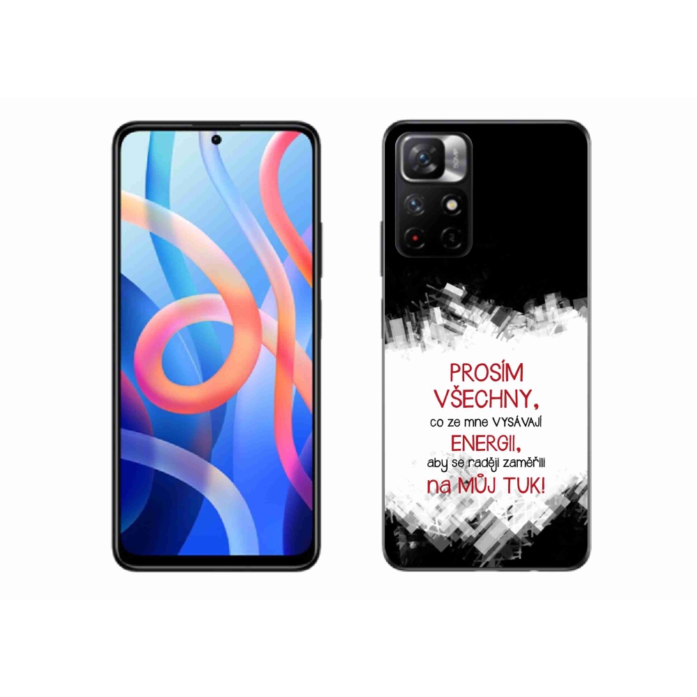 Gélový kryt mmCase na Xiaomi Poco M4 Pro 5G - vtipný text 1 červený