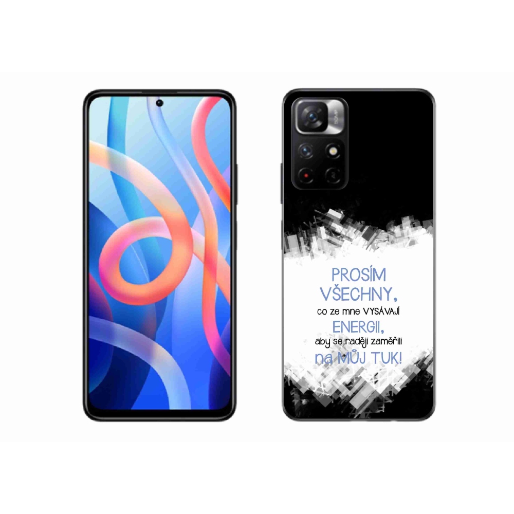 Gélový kryt mmCase na Xiaomi Poco M4 Pro 5G - vtipný text 1 modrý