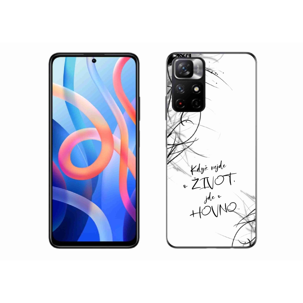 Gélový kryt mmCase na Xiaomi Poco M4 Pro 5G - vtipný text 16 biele pozadie