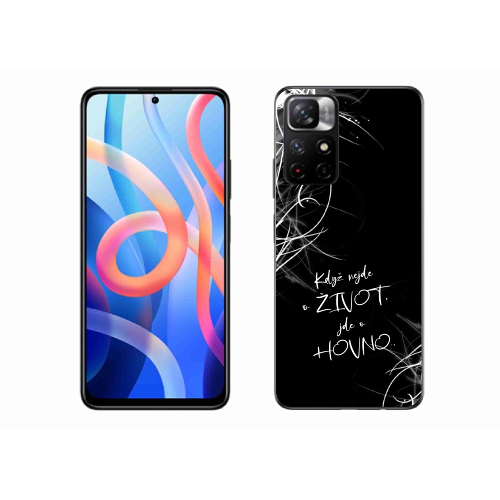 Gélový kryt mmCase na Xiaomi Poco M4 Pro 5G - vtipný text 16 čierne pozadie