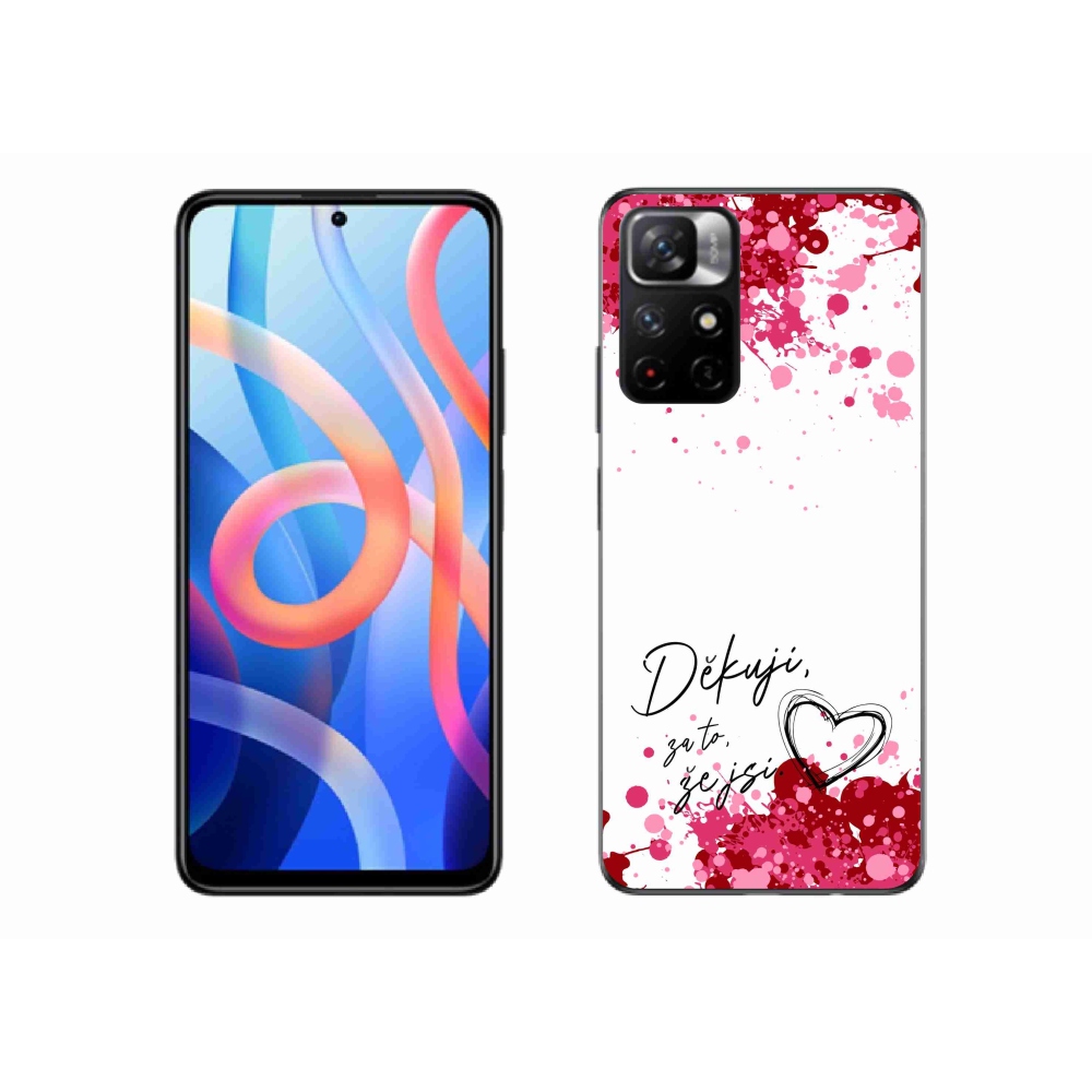 Gélový kryt mmCase na Xiaomi Poco M4 Pro 5G - zamilovaný text 2 biele pozadie