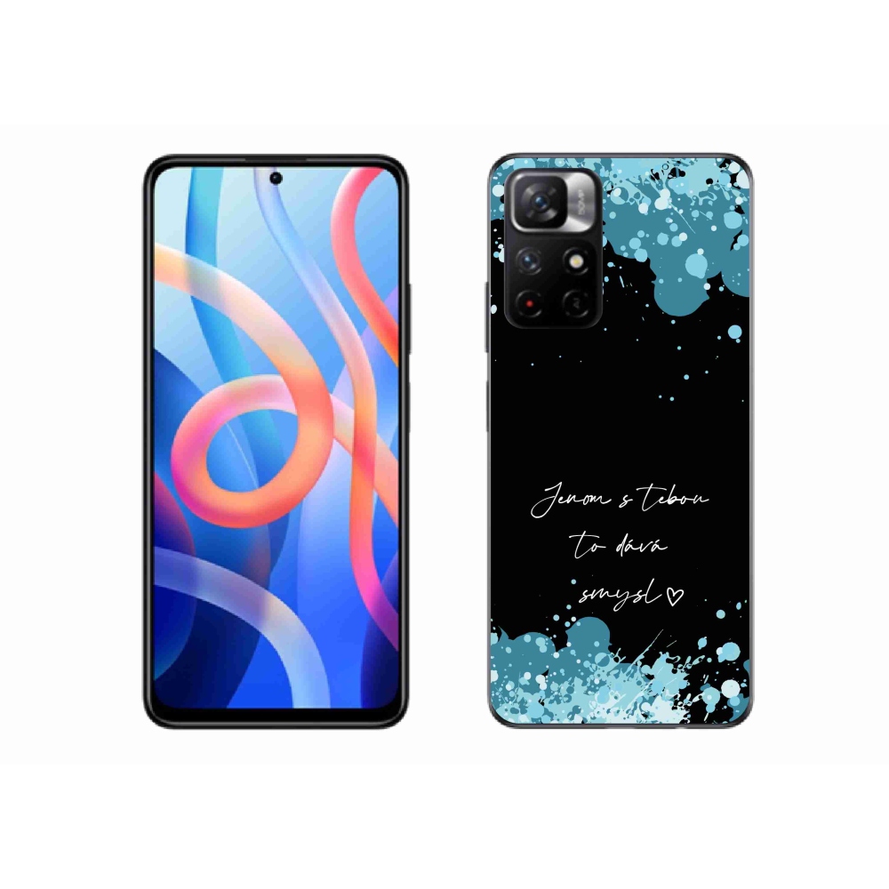 Gélový kryt mmCase na Xiaomi Poco M4 Pro 5G - zamilovaný text čierne pozadie