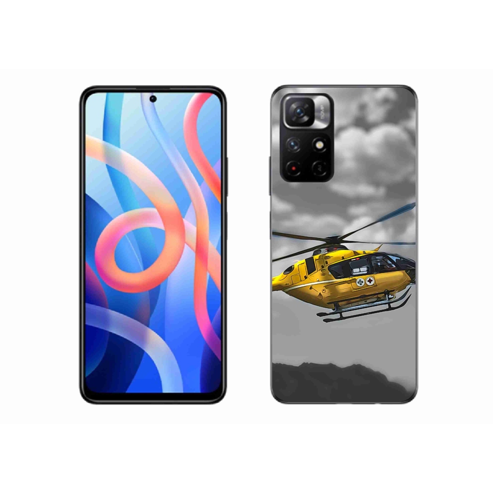 Gélový kryt mmCase na Xiaomi Poco M4 Pro 5G - žltá helikoptéra