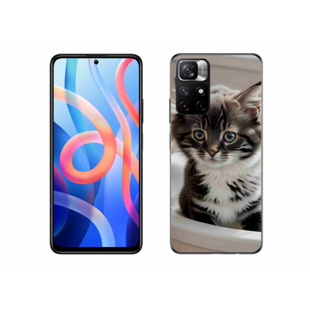 Gélový kryt mmCase na Xiaomi Poco M4 Pro 5G - zvedavé mačiatko