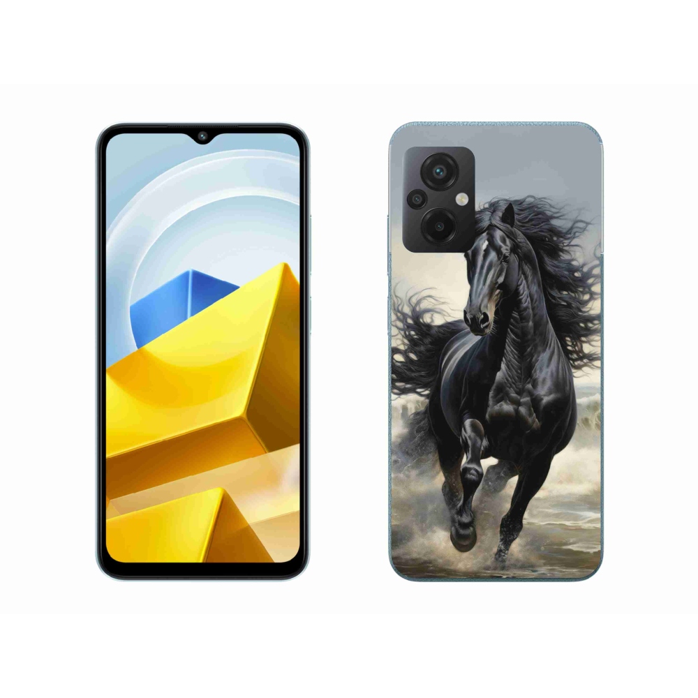 Gélový kryt mmCase na Xiaomi Poco M5 4G - bežiaci čierny kôň