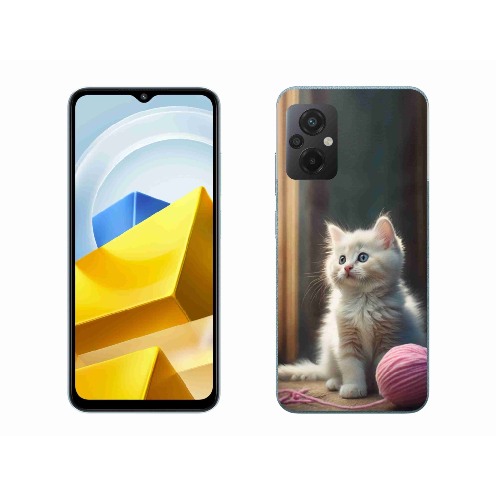 Gélový kryt mmCase na Xiaomi Poco M5 4G - biele mačiatko 2