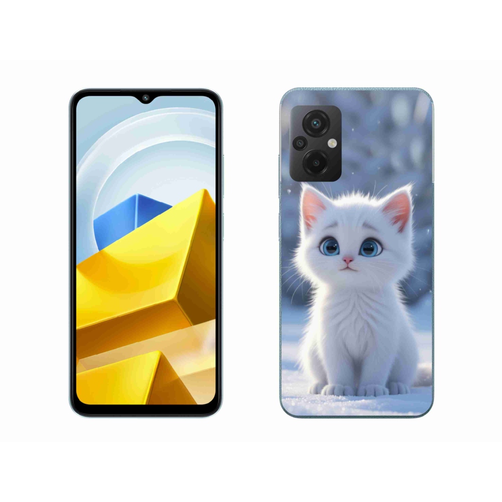 Gélový kryt mmCase na Xiaomi Poco M5 4G - biele mačiatko 3