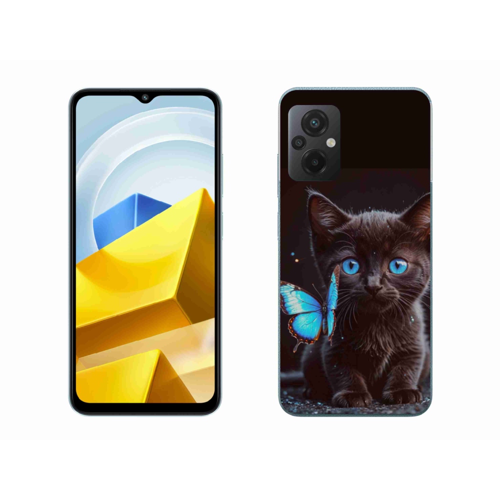 Gélový kryt mmCase na Xiaomi Poco M5 4G - čierne mačiatko 3