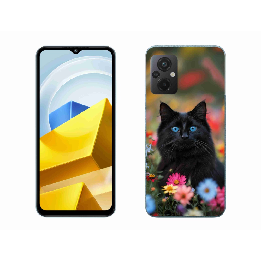 Gélový kryt mmCase na Xiaomi Poco M5 4G - čierne mačiatko 4