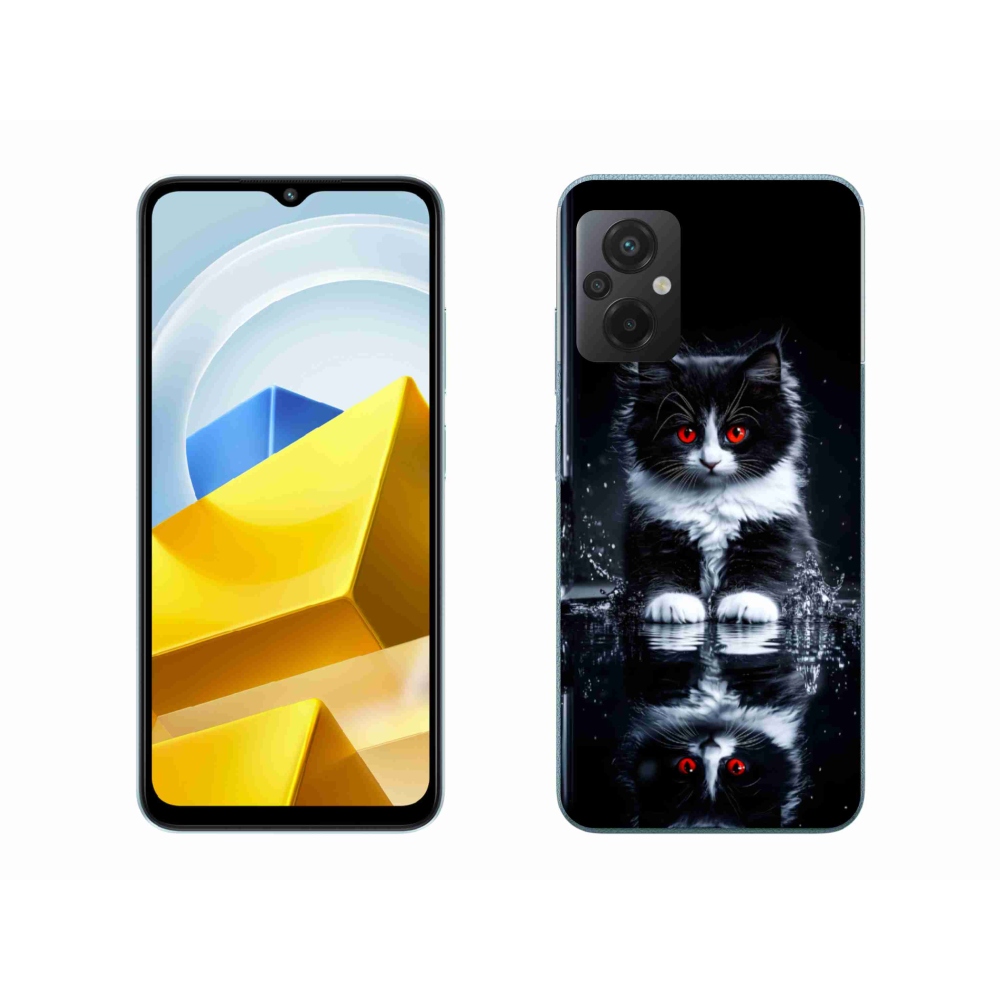 Gélový kryt mmCase na Xiaomi Poco M5 4G - čiernobiele mačiatko