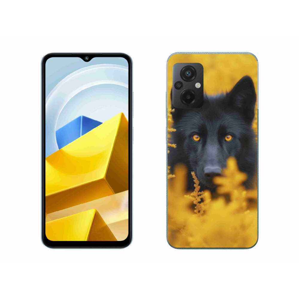 Gélový kryt mmCase na Xiaomi Poco M5 4G - čierny vlk 2