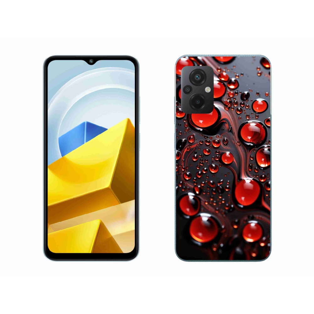 Gélový kryt mmCase na Xiaomi Poco M5 4G - červené kvapky 2