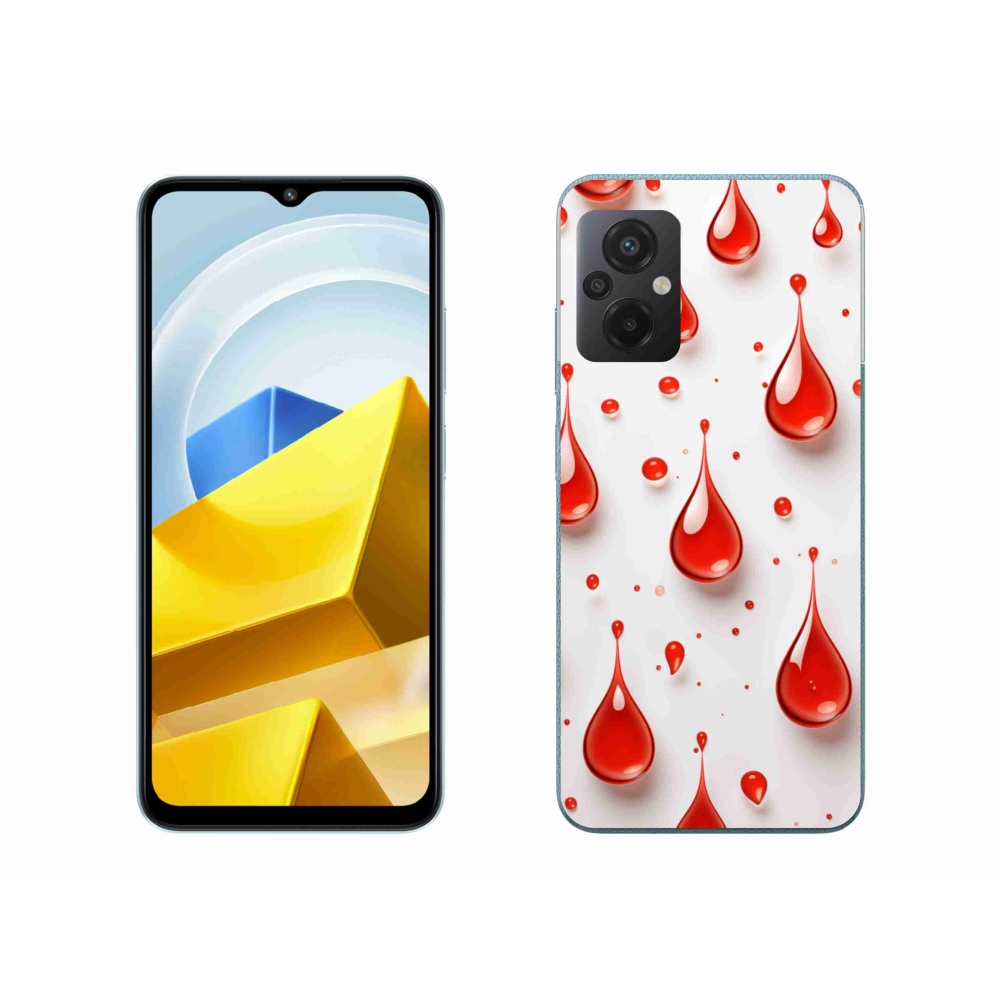 Gélový kryt mmCase na Xiaomi Poco M5 4G - červené kvapky