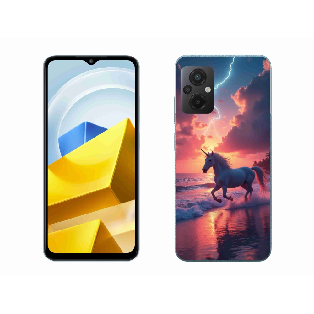 Gélový kryt mmCase na Xiaomi Poco M5 4G - jednorožec na pláži