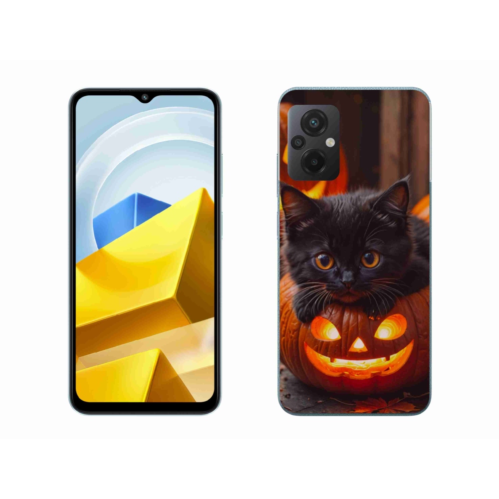 Gélový kryt mmCase na Xiaomi Poco M5 4G - mačiatko a tekvica