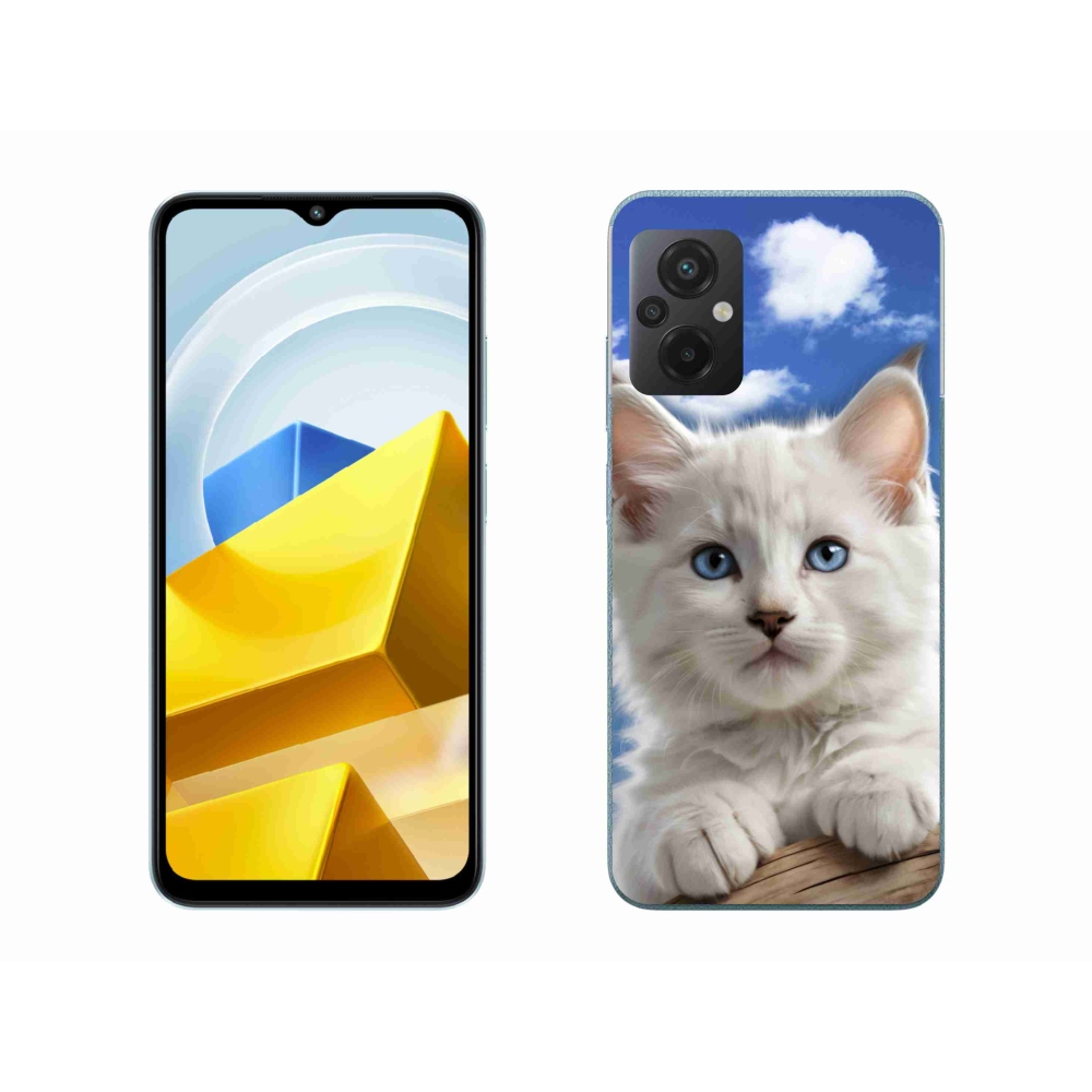 Gélový kryt mmCase na Xiaomi Poco M5 4G - mačiatko a oblaky