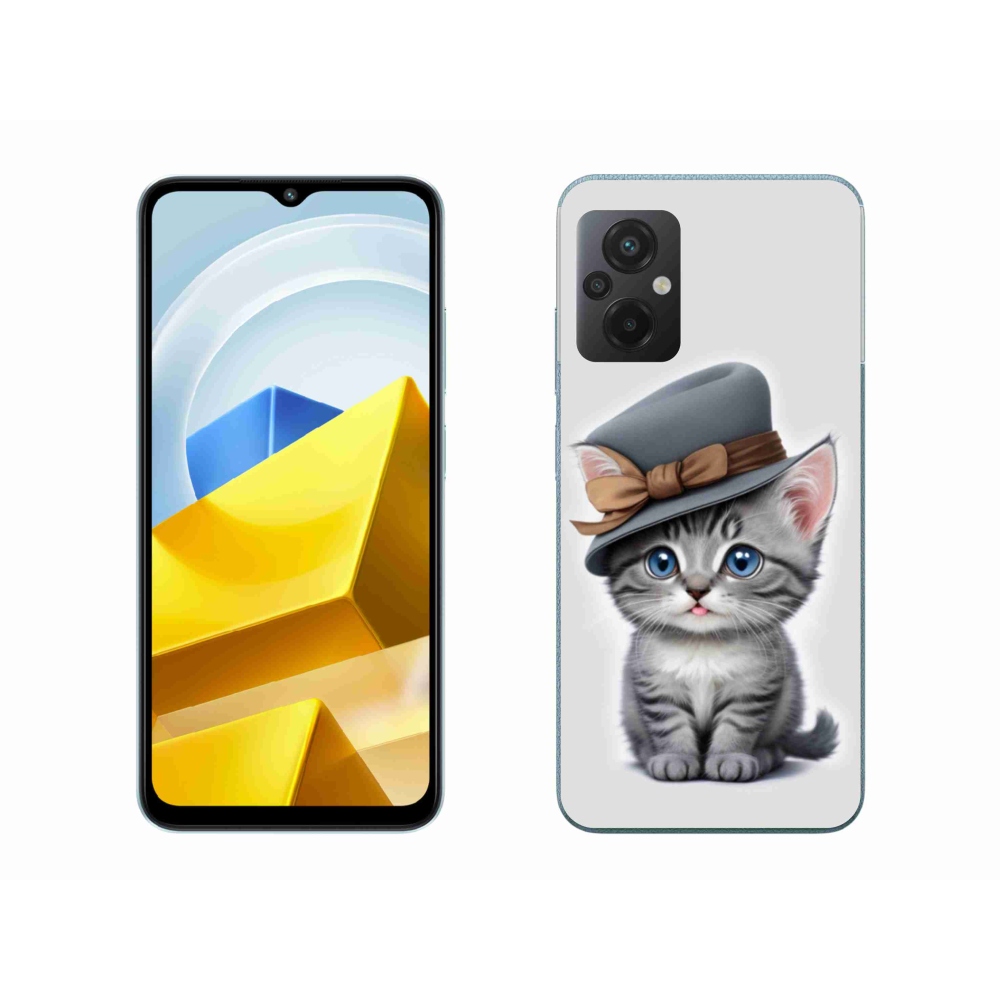 Gélový kryt mmCase na Xiaomi Poco M5 4G - mačiatko s klobúkom