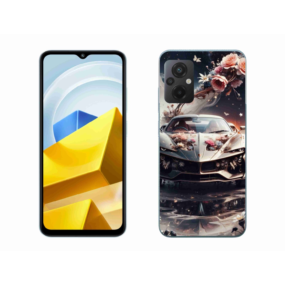 Gélový kryt mmCase na Xiaomi Poco M5 4G - kvetinový športový automobil