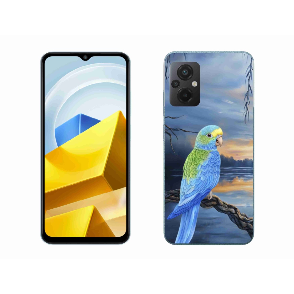 Gélový kryt mmCase na Xiaomi Poco M5 4G - modrý papagáj