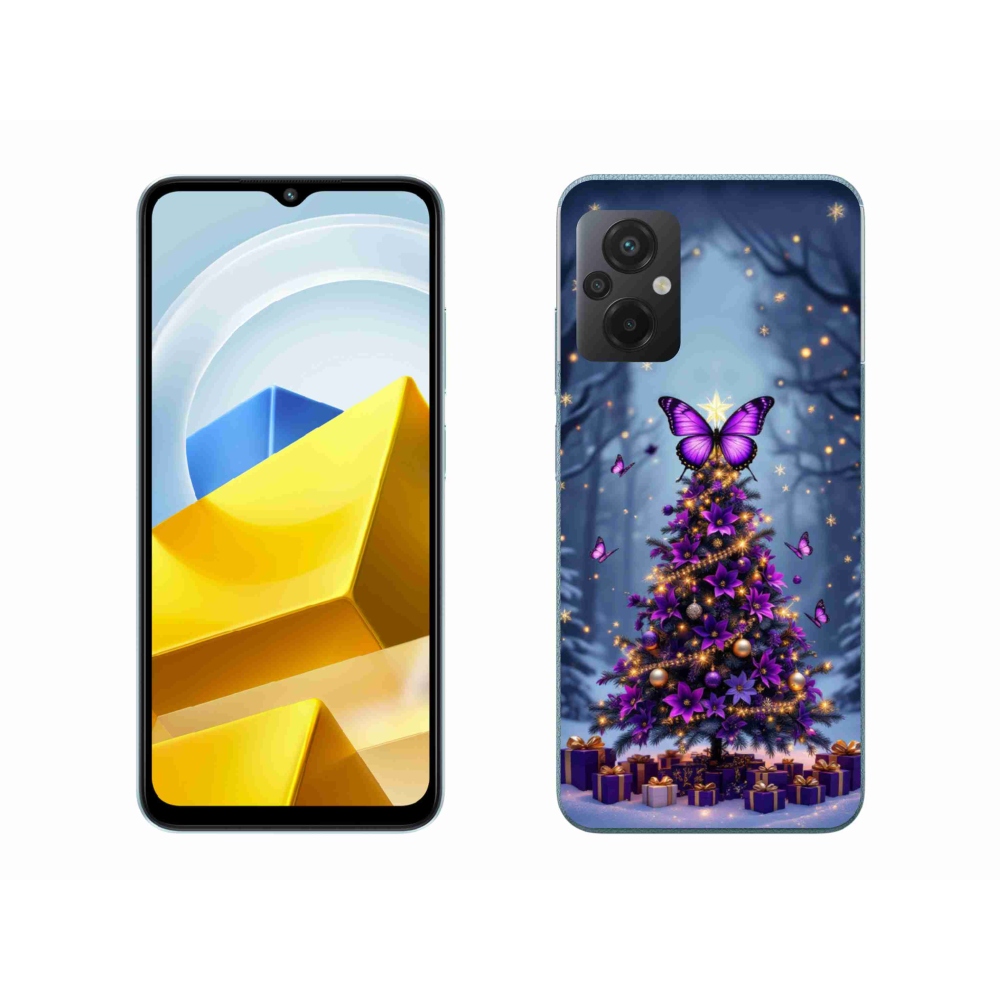 Gélový kryt mmCase na Xiaomi Poco M5 4G - motýlí vianočný stromček