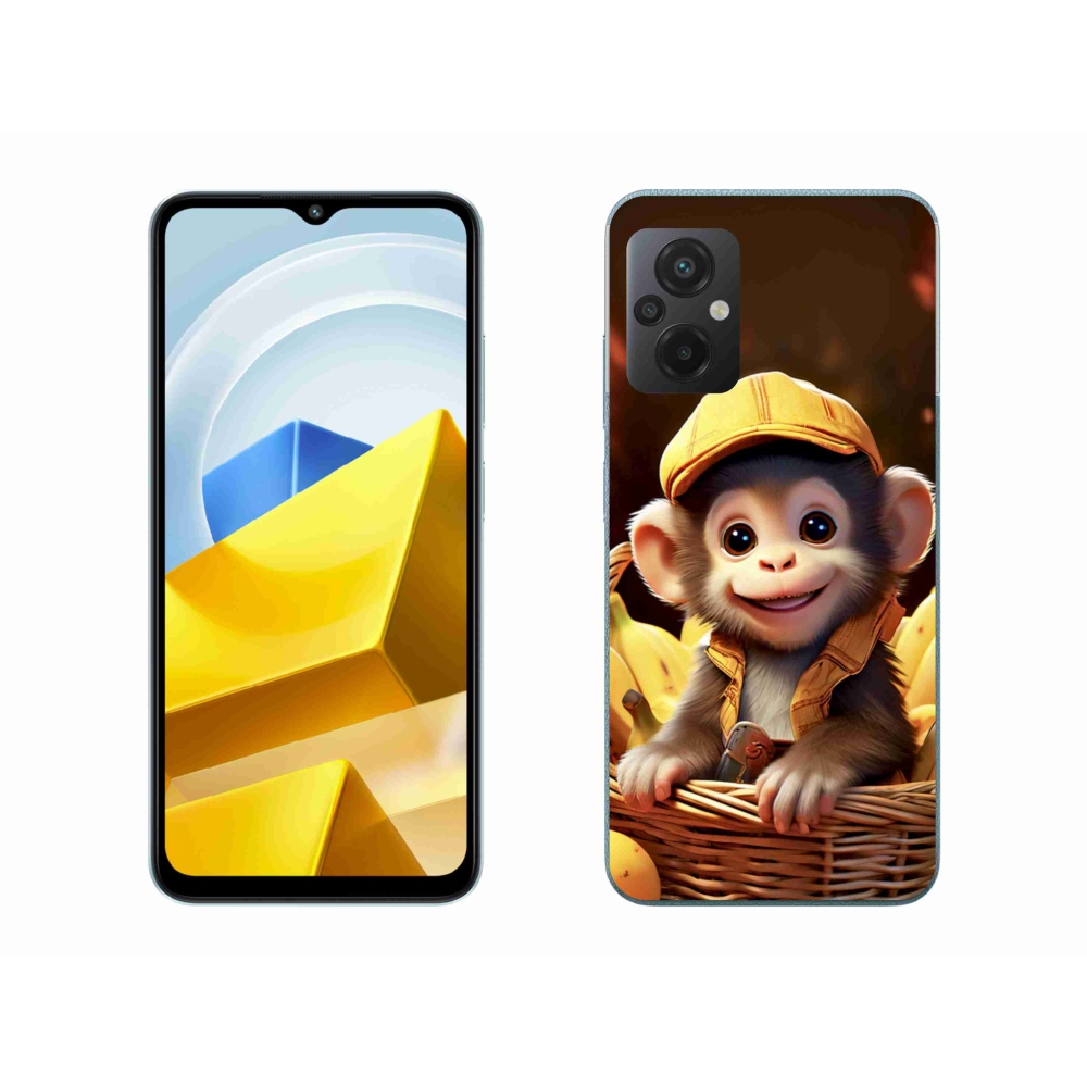 Gélový kryt mmCase na Xiaomi Poco M5 4G - opice v košíku