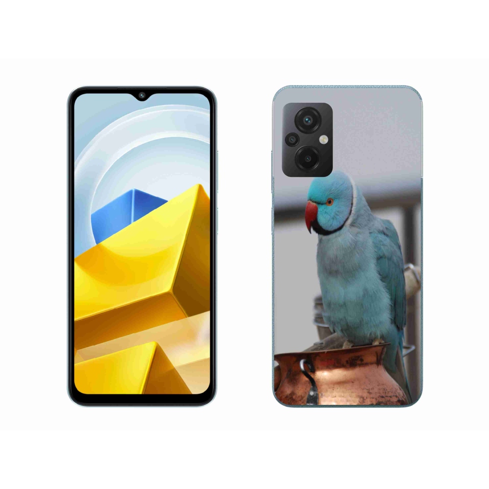 Gélový kryt mmCase na Xiaomi Poco M5 4G - papagáj alexander modrý