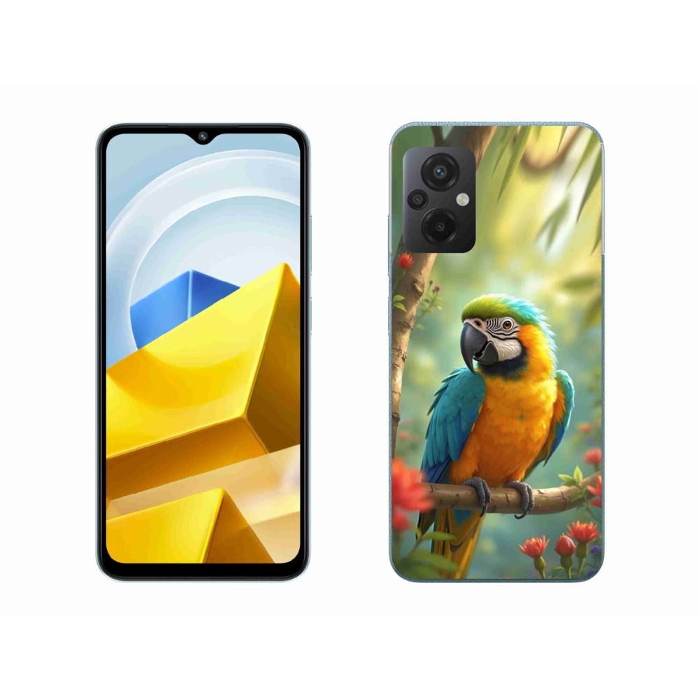 Gélový kryt mmCase na Xiaomi Poco M5 4G - papagáj ara modrožltá
