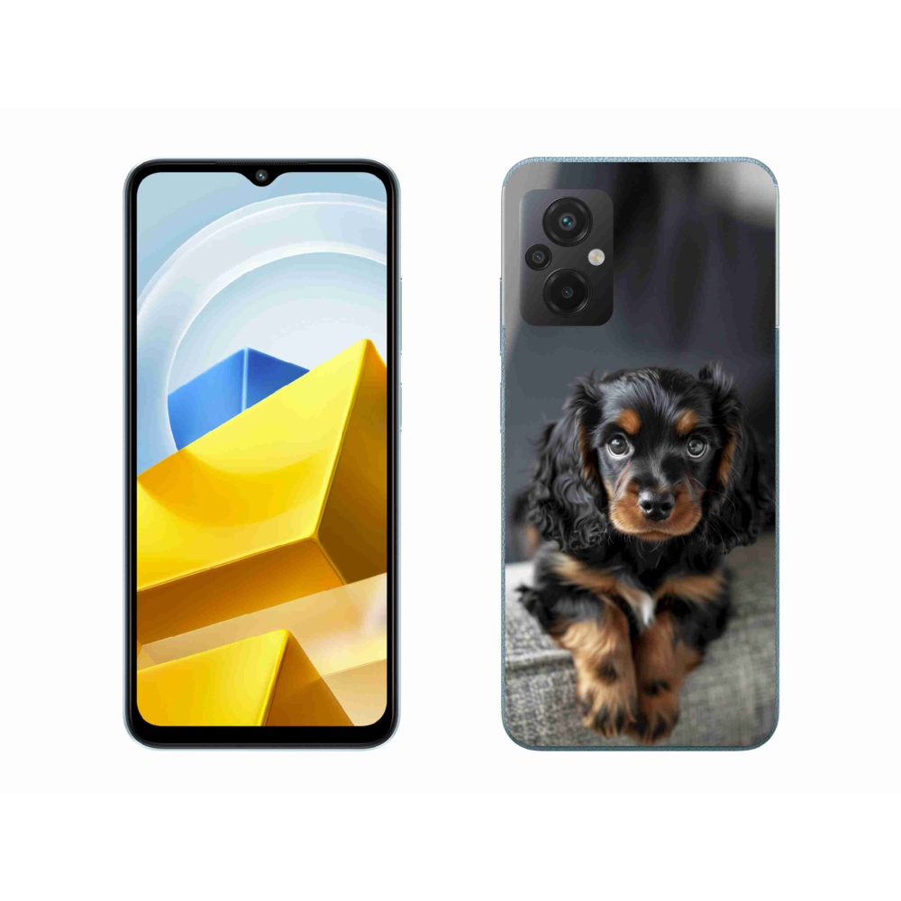 Gélový kryt mmCase na Xiaomi Poco M5 4G - roztomilý dlhosrstý jazvečík