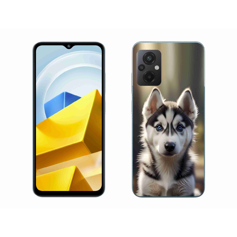 Gélový kryt mmCase na Xiaomi Poco M5 4G - roztomilý sibírsky husky