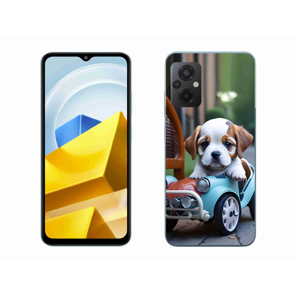 Gélový kryt mmCase na Xiaomi Poco M5 4G - šteňa v retro aute