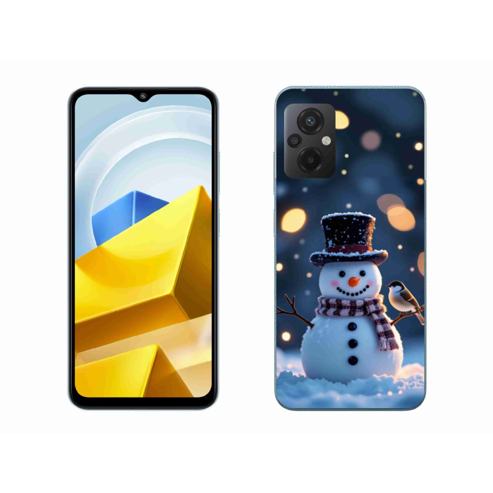 Gélový kryt mmCase na Xiaomi Poco M5 4G - vianočný snehuliak
