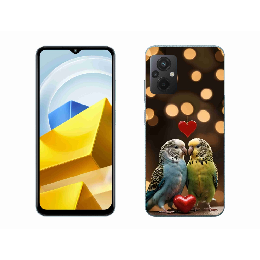 Gélový kryt mmCase na Xiaomi Poco M5 4G - zamilovaní papagáje