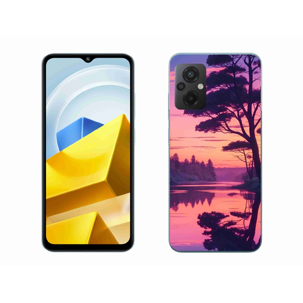 Gélový kryt mmCase na Xiaomi Poco M5 4G - západ slnka nad jazerom
