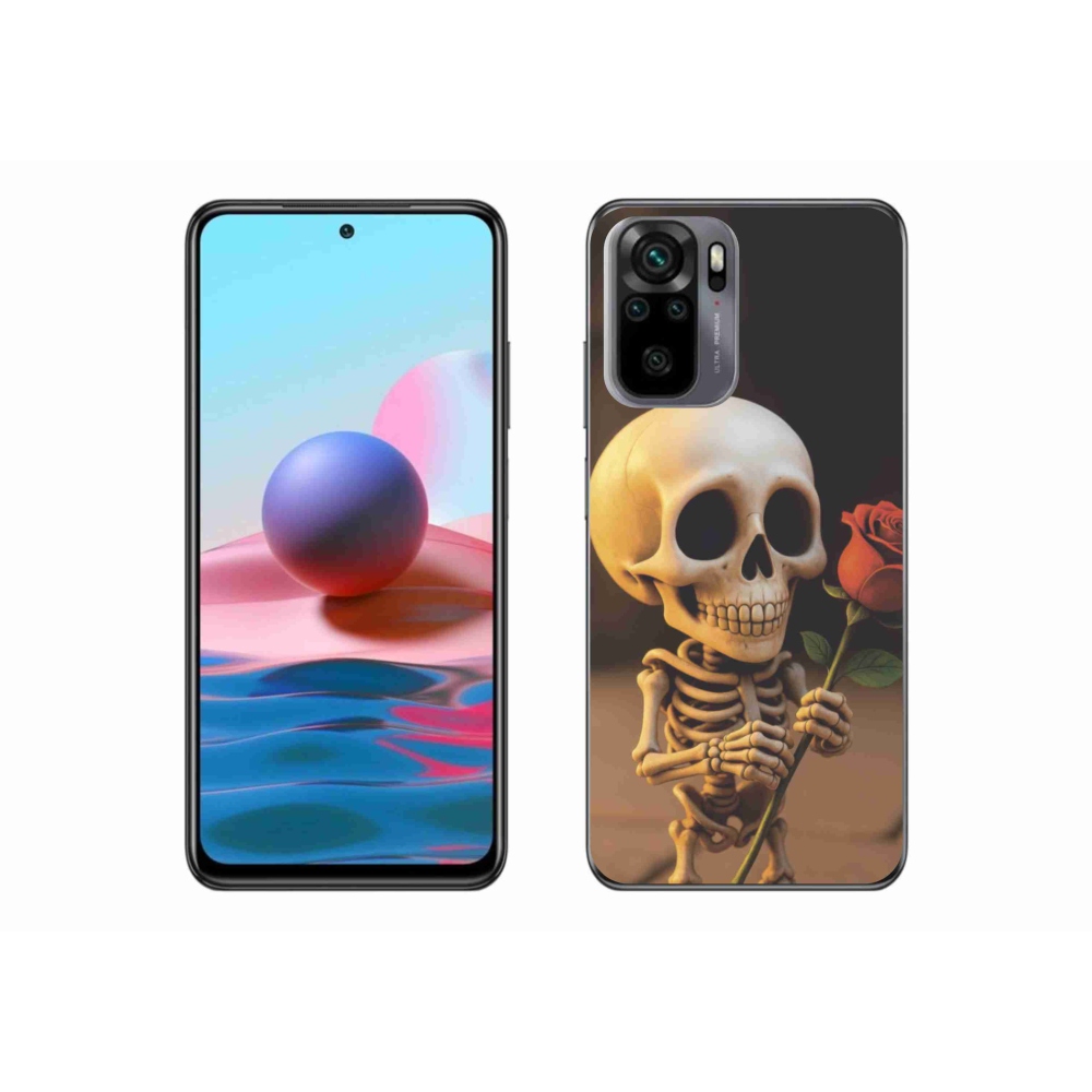 Gélový kryt mmCase na Xiaomi Poco M5s - kostlivec s ružou