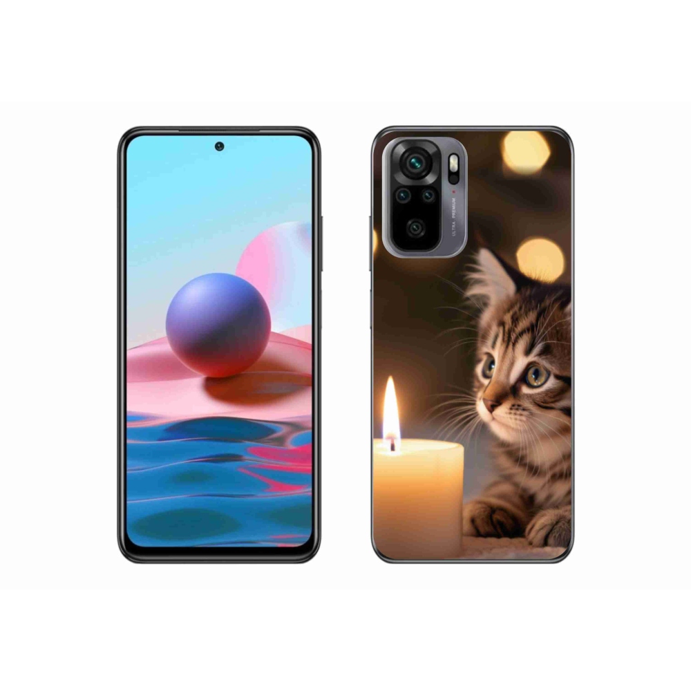 Gélový kryt mmCase na Xiaomi Poco M5s - mačiatko a sviečka