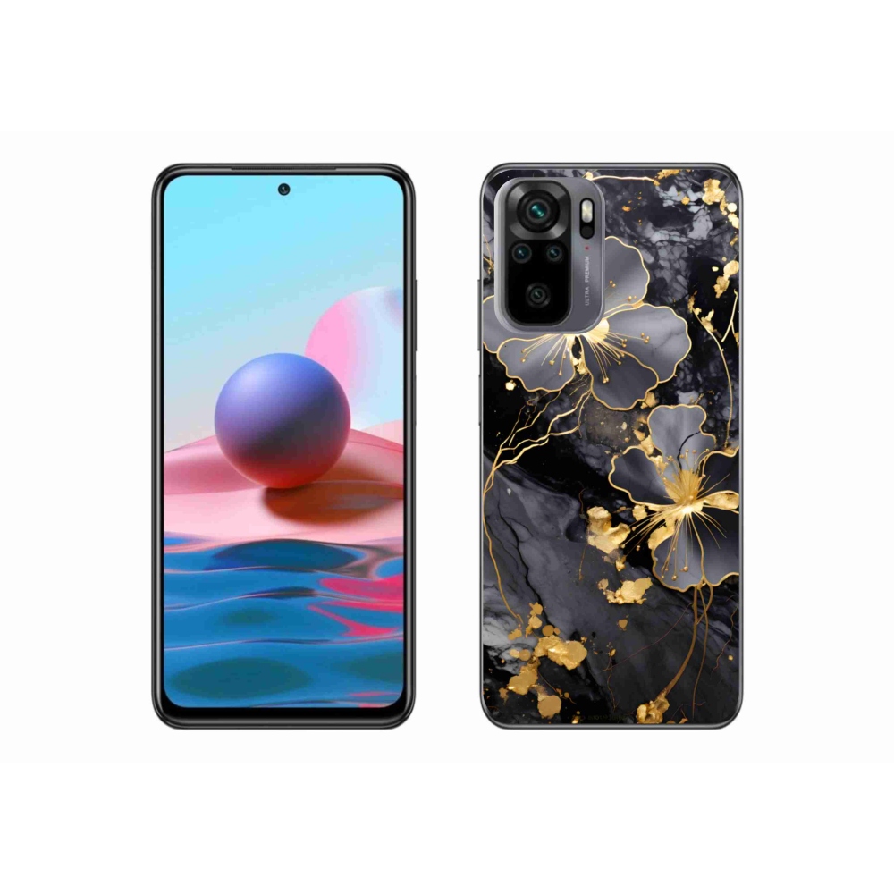 Gélový kryt mmCase na Xiaomi Poco M5s - zlaté kvety