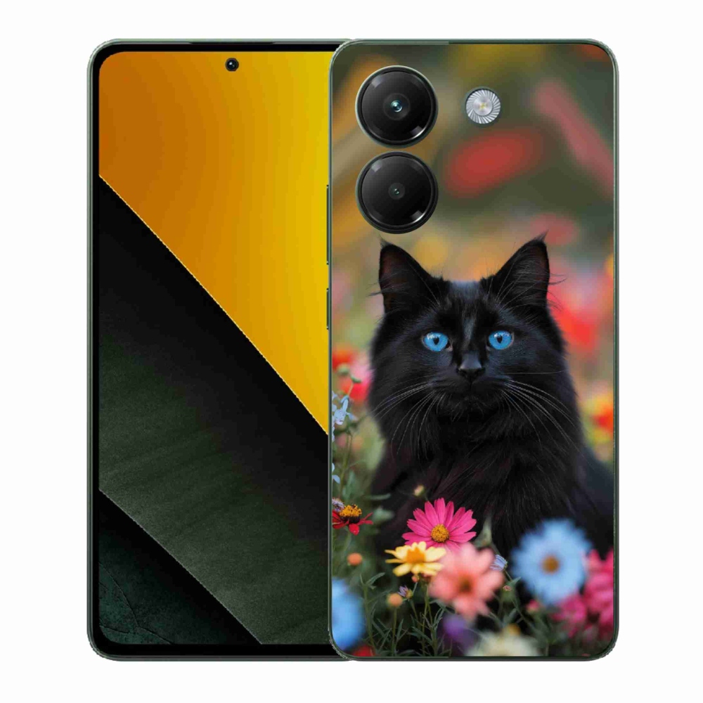 Gélový kryt mmCase na Xiaomi Poco M7 Pro 5G - čierne mačiatko 4