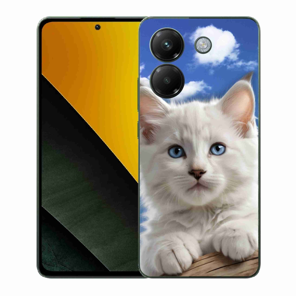 Gélový kryt mmCase na Xiaomi Poco M7 Pro 5G - mačiatko a oblaky