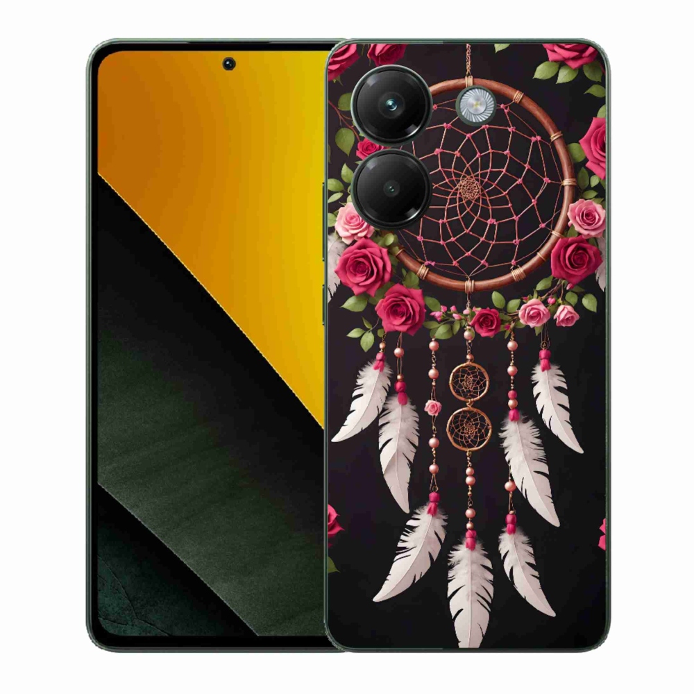 Gélový kryt mmCase na Xiaomi Poco M7 Pro 5G - lapač snov s ružami