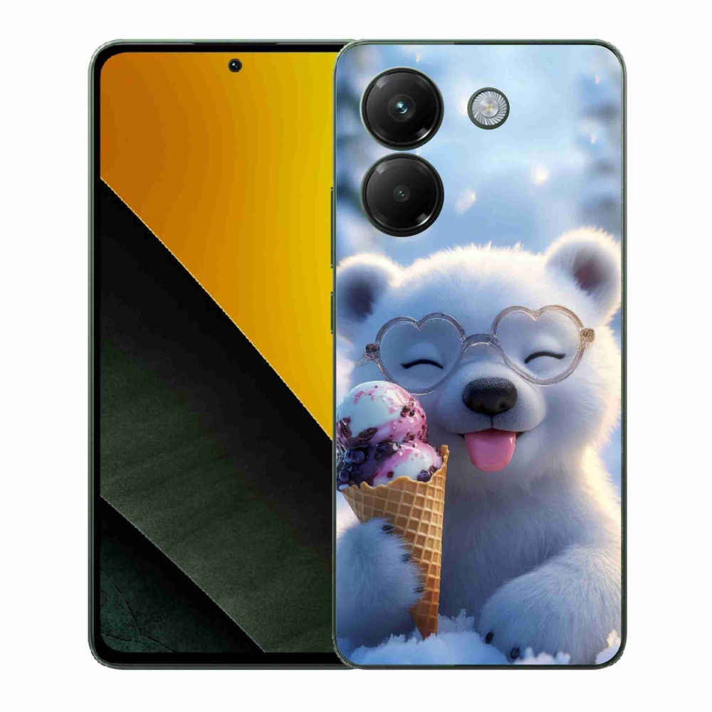 Gélový kryt mmCase na Xiaomi Poco M7 Pro 5G - medvedík so zmrzlinou