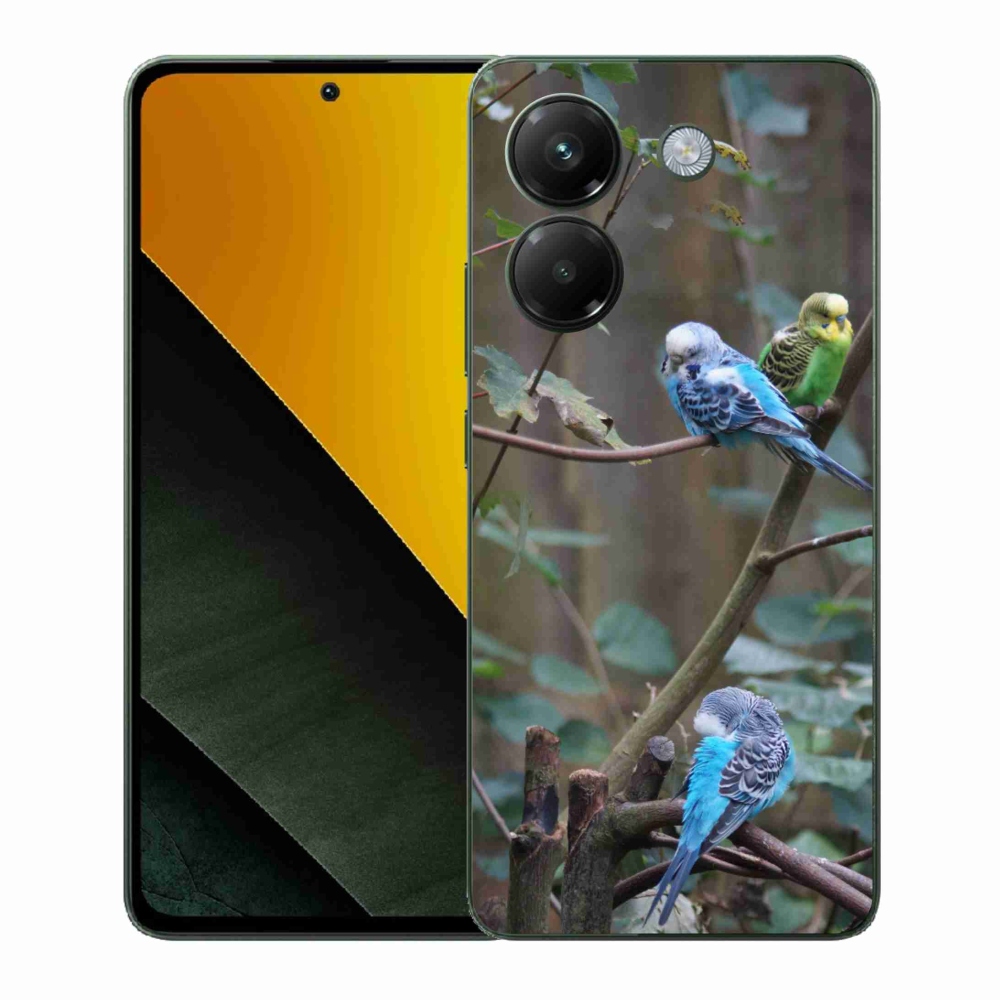 Gélový kryt mmCase na Xiaomi Poco M7 Pro 5G - papagáje na vetve