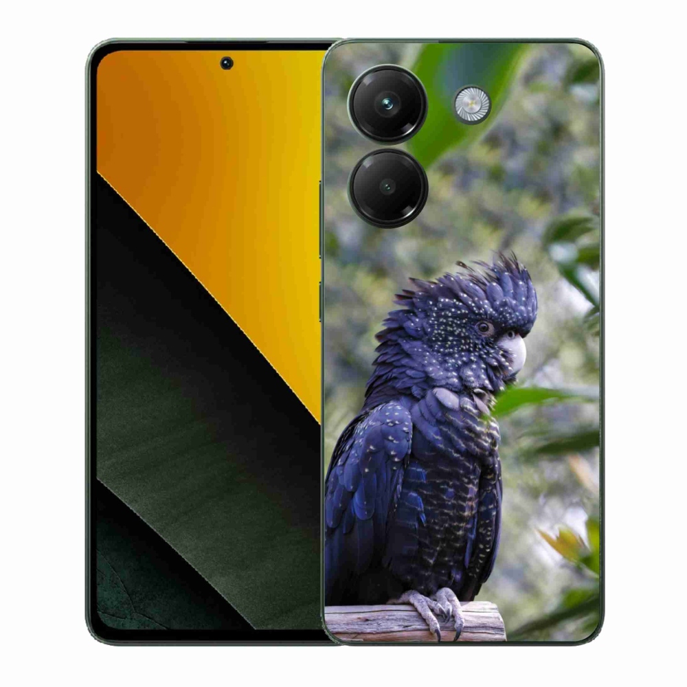 Gélový kryt mmCase na Xiaomi Poco M7 Pro 5G - papagáj kakadu čierny