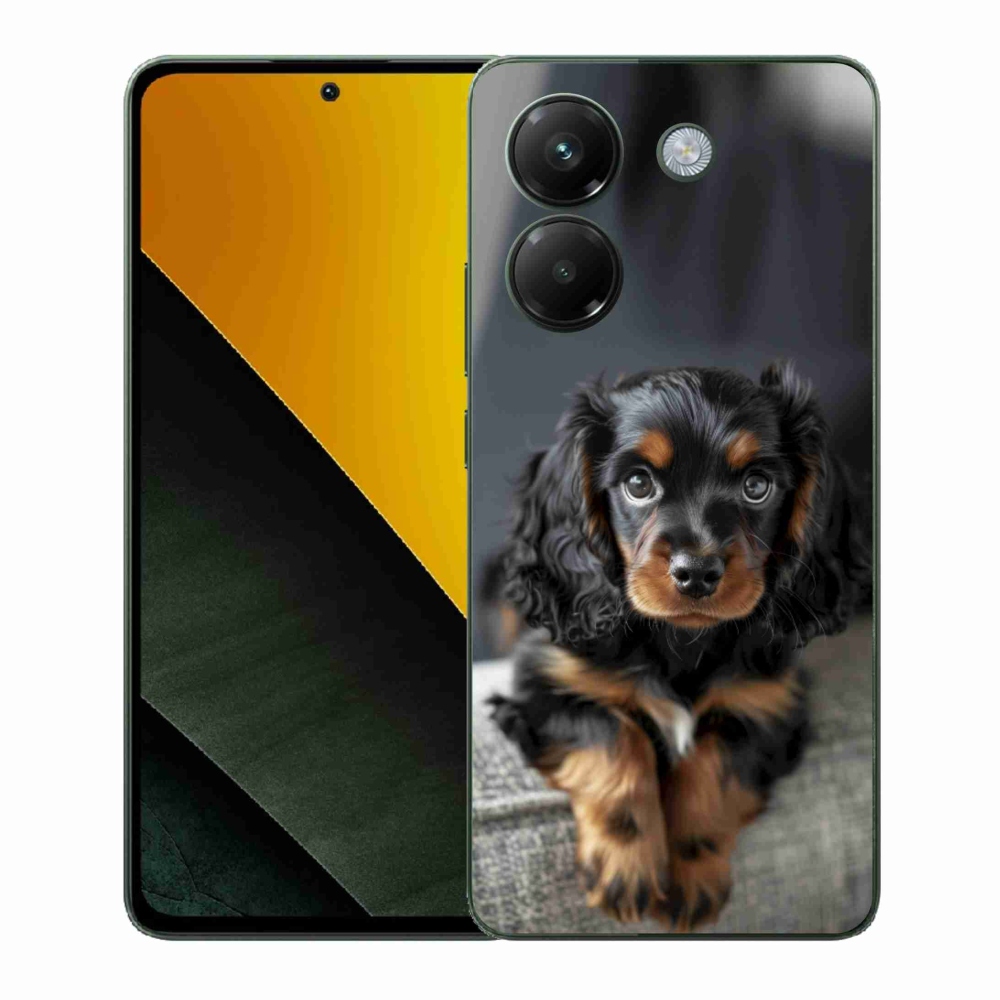 Gélový kryt mmCase na Xiaomi Poco M7 Pro 5G - roztomilý dlhosrstý jazvečík